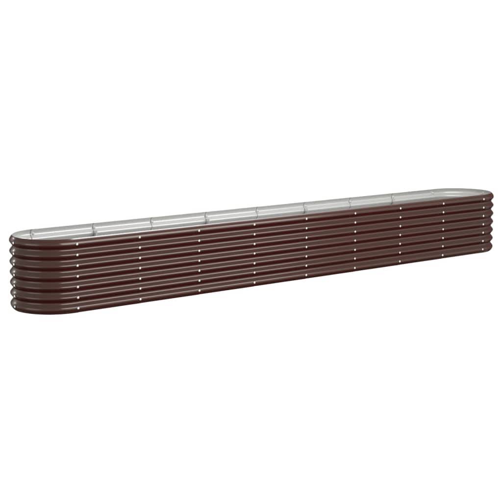 vidaXL Hochbeet Pulverbeschichteter Stahl 332x40x36 cm Braun