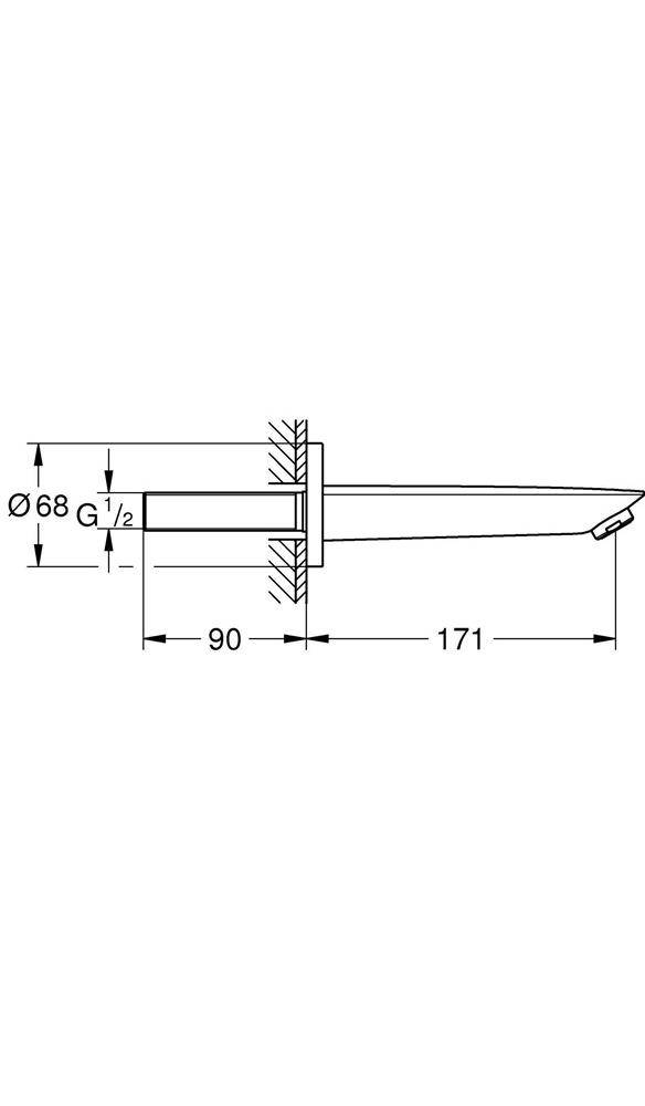 GROHE Wanneneinlauf BAUCOSMOPOLITAN Ausladung 171mm