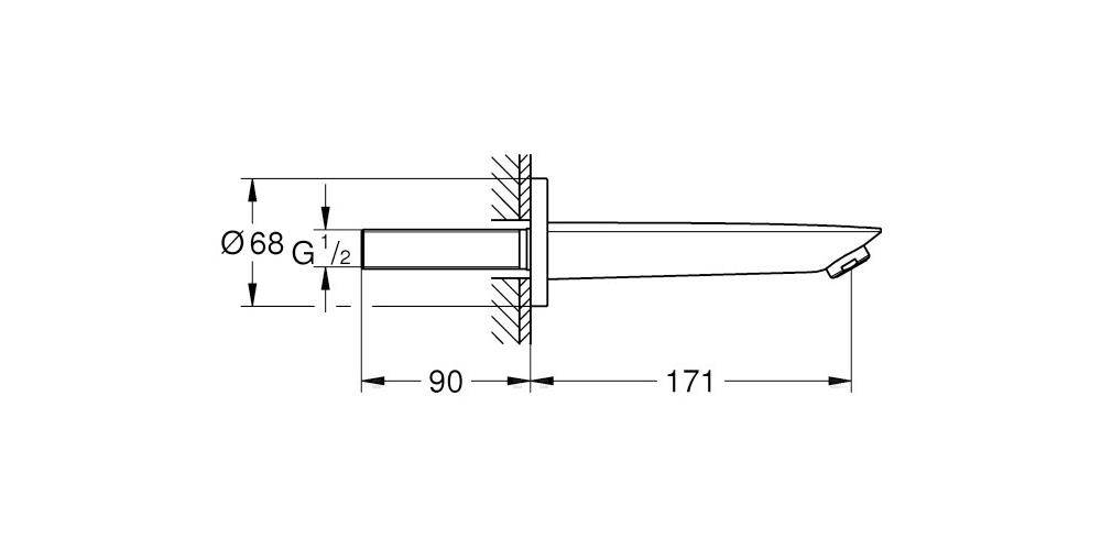 GROHE Wanneneinlauf BAUCOSMOPOLITAN Ausladung 171mm