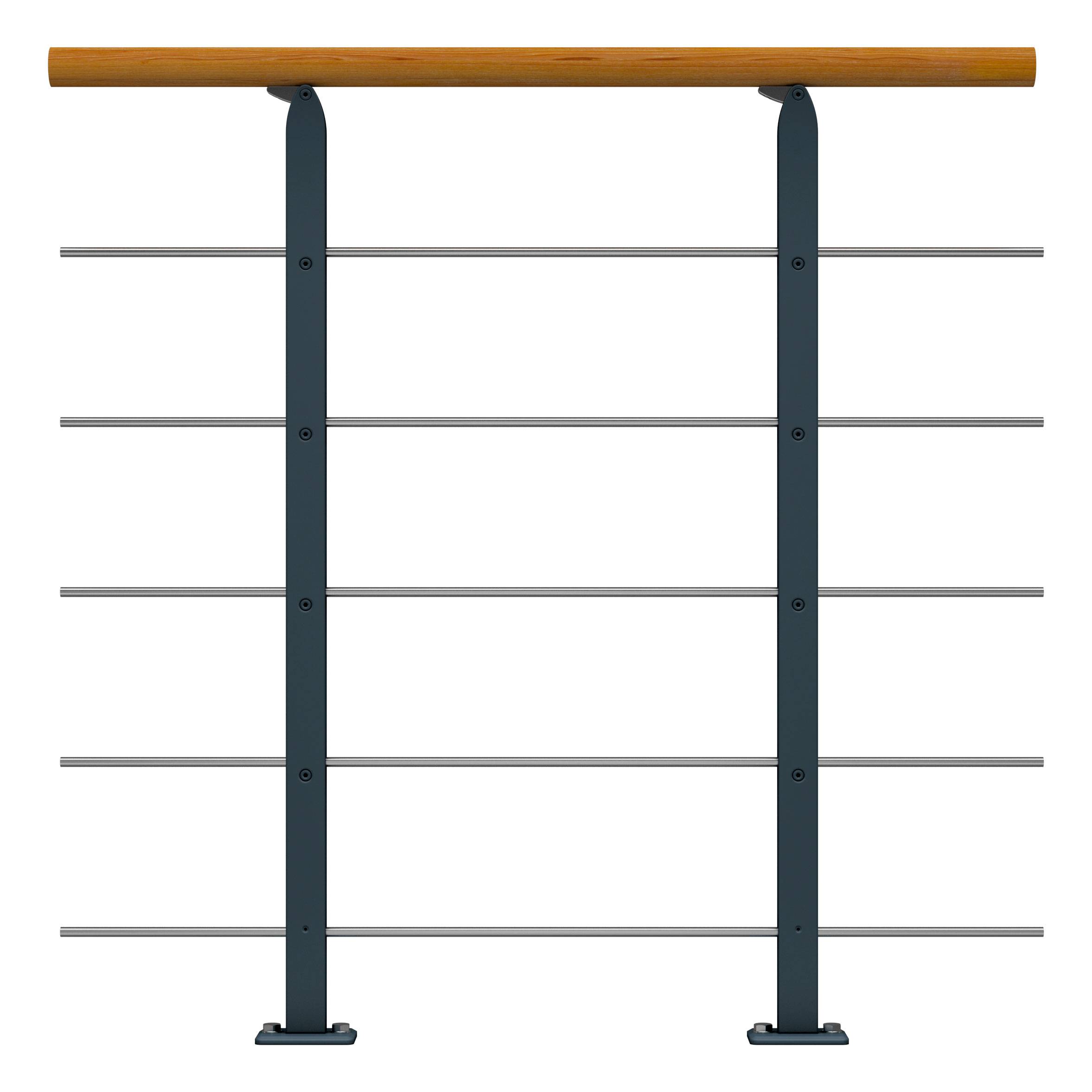 Dolle Brüstungsgeländer Erweiterungs-Set - Eiche Unterkonstruktion Anthrazit - Frankfurt, Hamburg,