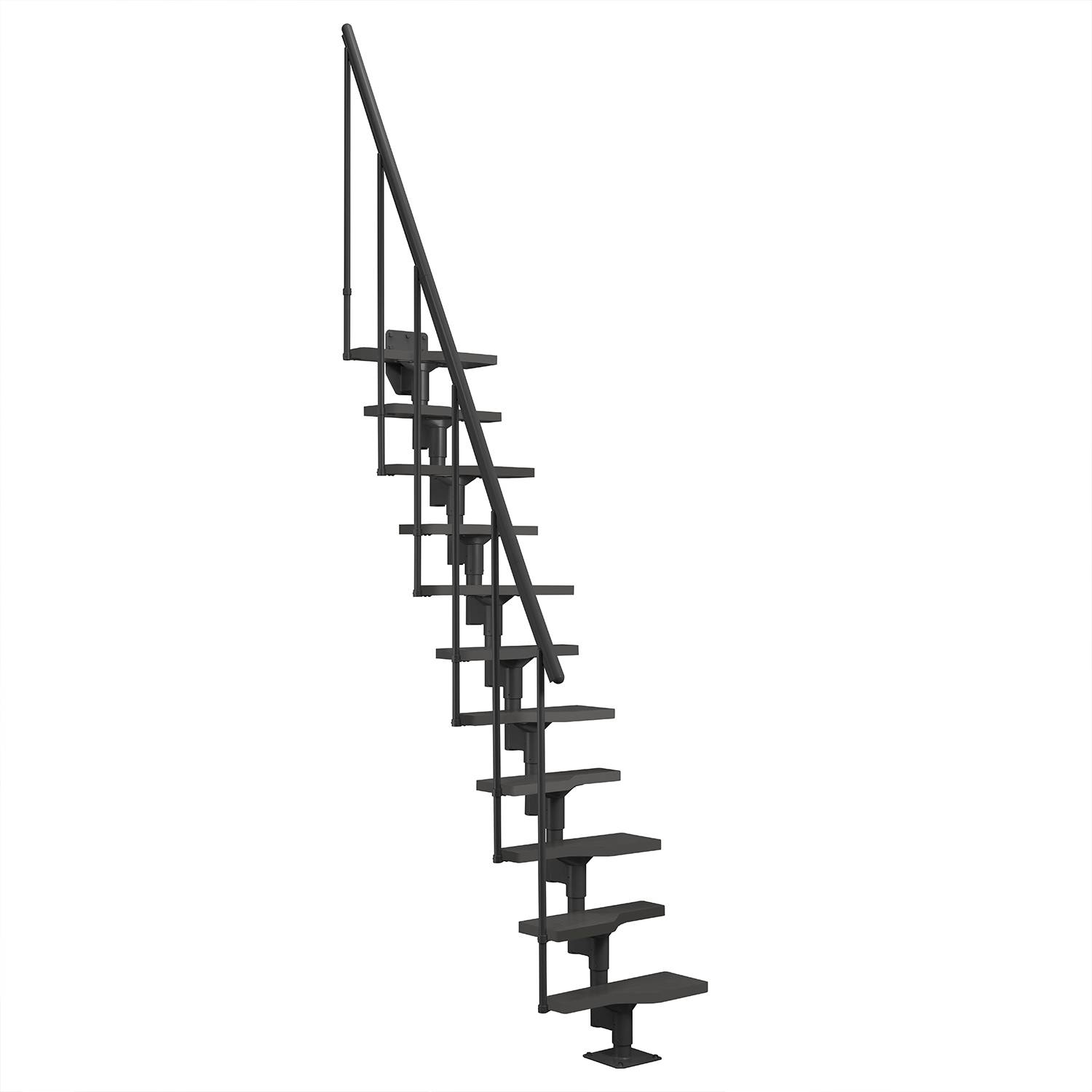 Dolle Mittelholmtreppe Atlanta bis 300cm Geschosshöhe Buche Multiplex RAL 7016 UK Anthrazit inklusi