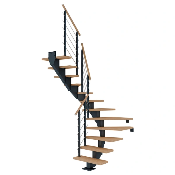 Dolle Mittelholmtreppe Hamburg 1/2 gewendelt Eiche weiß, geölt 75 cm breit für GH 278 – 322 cm Dolle Mittelholmtreppe Hamburg 1/2 gewendelt Eiche weiß, geölt 75 cm breit für GH 278 – 322 cm
