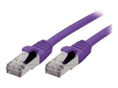 Patchkabel Cat. 6A, S/FTP (PiMF), halogenfrei, mit Rastnasenschutz, violett, 1,5 m