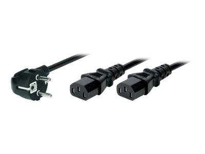 exertis Connect - Stromkabel - IEC 60320 C13 zu CEE 7/7 (M) - 1.8 m - 90° Stecker
