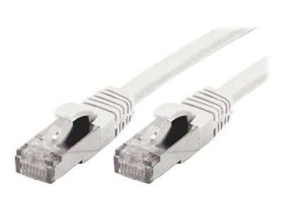 Patchkabel Cat. 6A, S/FTP (PiMF), halogenfrei, mit Rastnasenschutz, weiß, 1,0 m