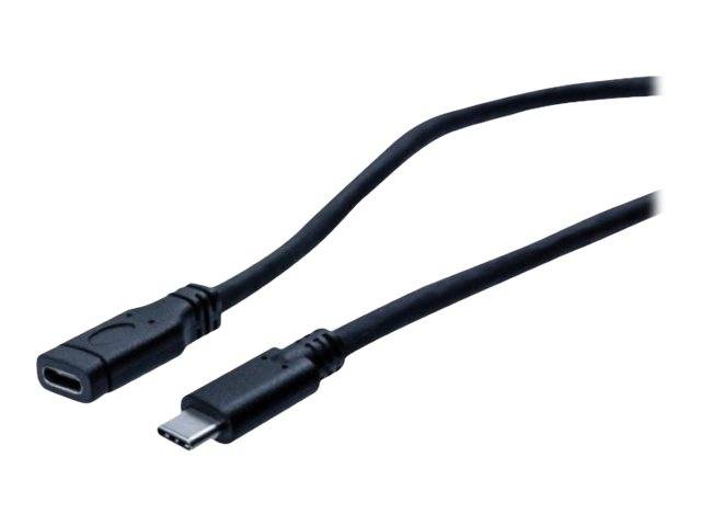 USB 3.1 Gen. 1 Verlängerungskabel, bis 60 Watt, USB St. C/ USB Bu. C, schwarz, 2,0 m
