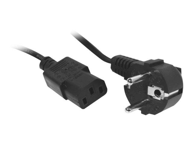 Tecline - Stromkabel - IEC 60320 C13 zu 2-polig gewinkelt - 10 m - Schwarz
