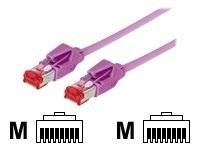 Tecline patch cable Cat. 6 (EIA/TIA), S/FTP, halogen-free, with snap-in protection, heather violet,