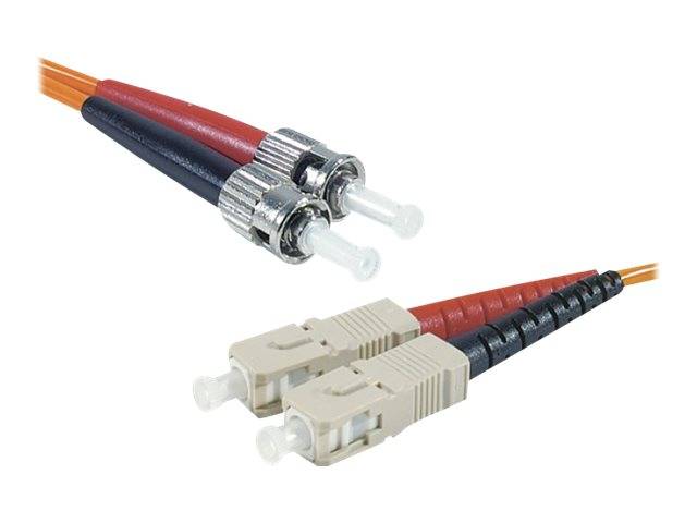 LWL Patchkabel HD, 50/125 µm, OM2-Faser, 2x ST Stecker/SC Duplex Stecker, orange, 2,0 m UPC