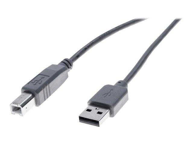 USB 2.0 Kabel, USB St. A / USB St. B, anthrazit, 0,6 m