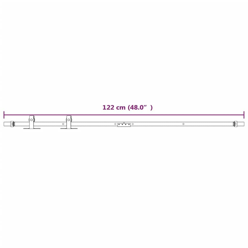 vidaXL Mini Schiebetürbeschlag Set für Schranktüren Carbonstahl 122 cm
