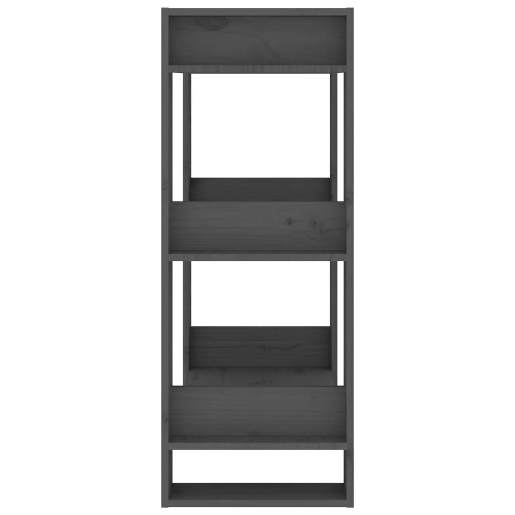 vidaXL Bücherregal/Raumteiler Grau 60x35x91 cm Massivholz Kiefer