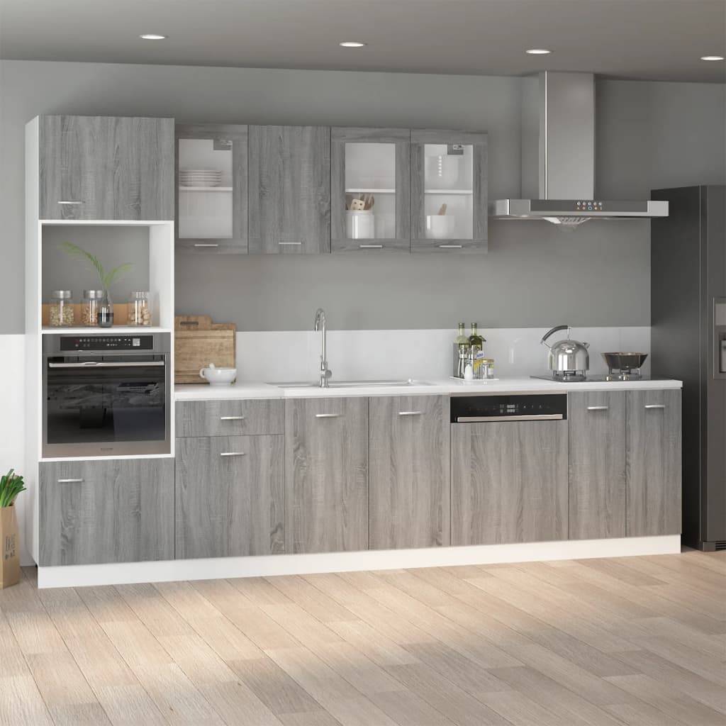 vidaXL Spülenunterschrank Grau Sonoma 80x46x81,5 cm Holzwerkstoff