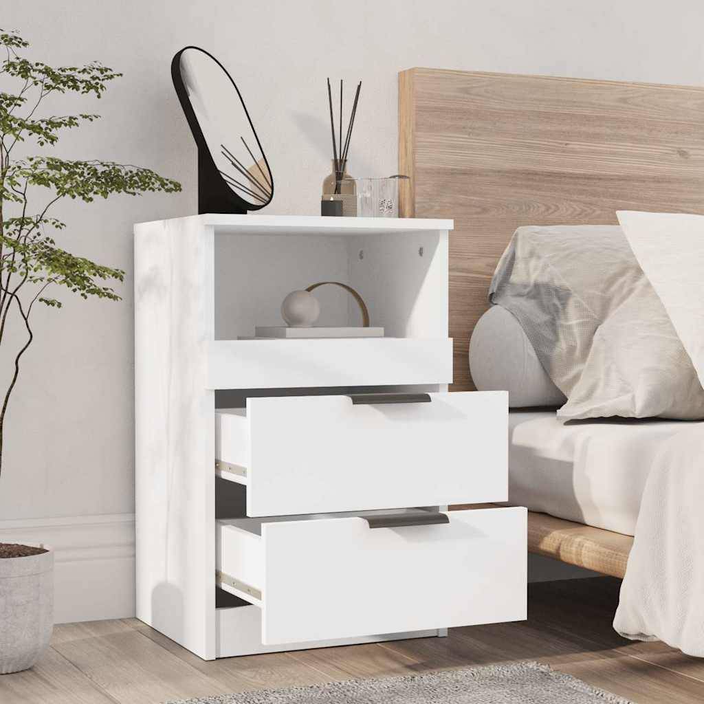 vidaXL Nachttisch Weiß Holzwerkstoff