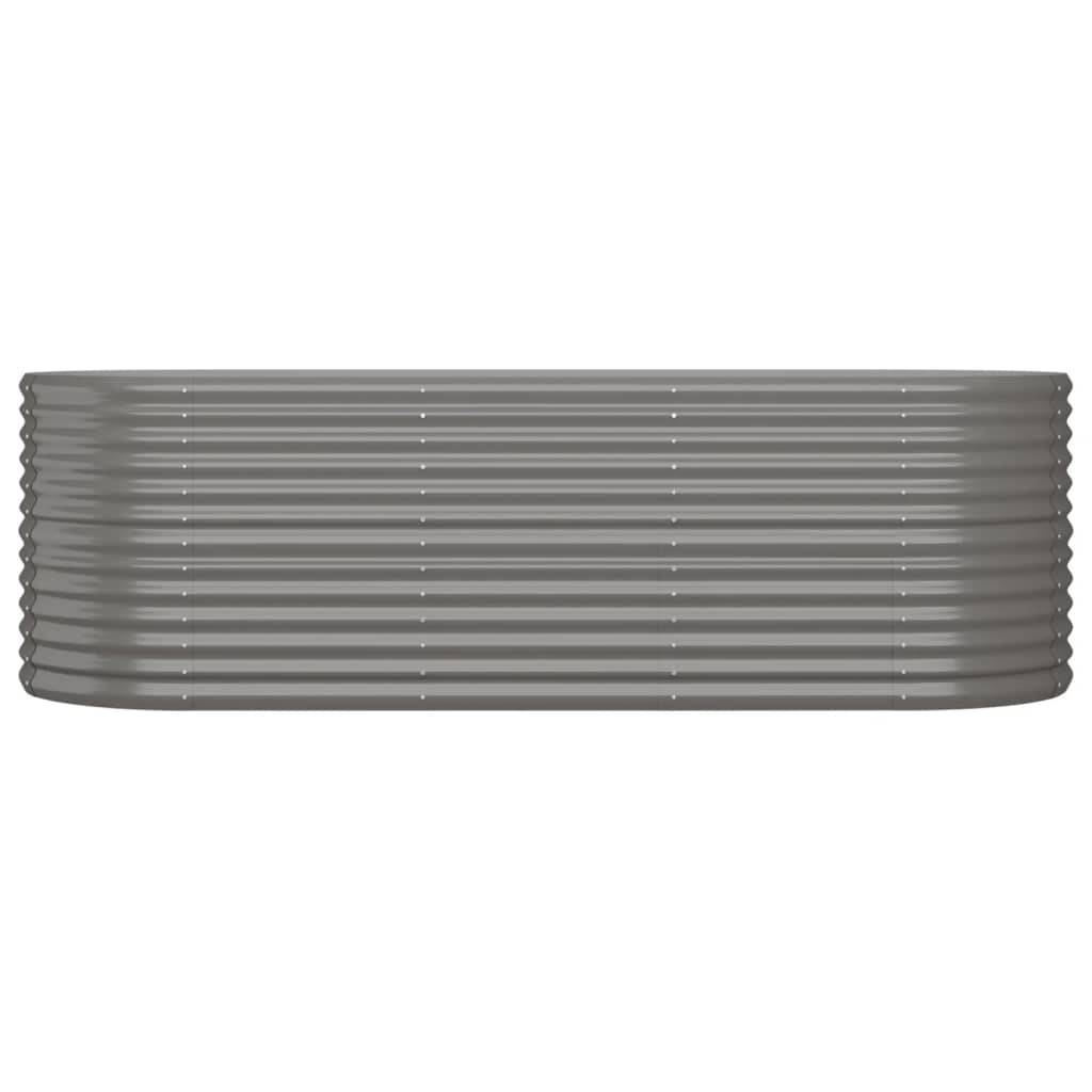vidaXL Hochbeet Pulverbeschichteter Stahl 224x80x68 cm Grau