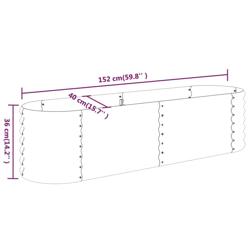 vidaXL Hochbeet Pulverbeschichteter Stahl 152x40x36 cm Anthrazit