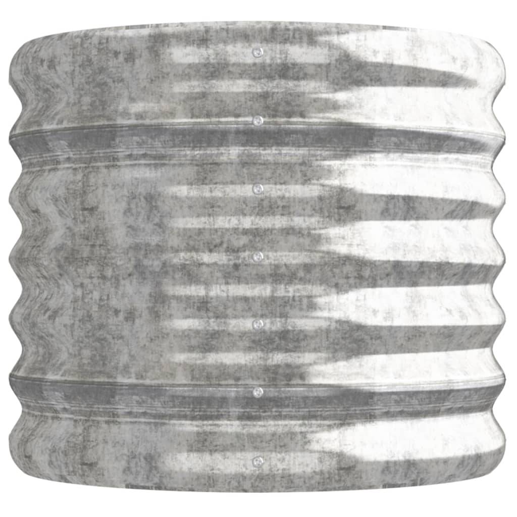 vidaXL Hochbeet Pulverbeschichteter Stahl 114x40x36 cm Silbern