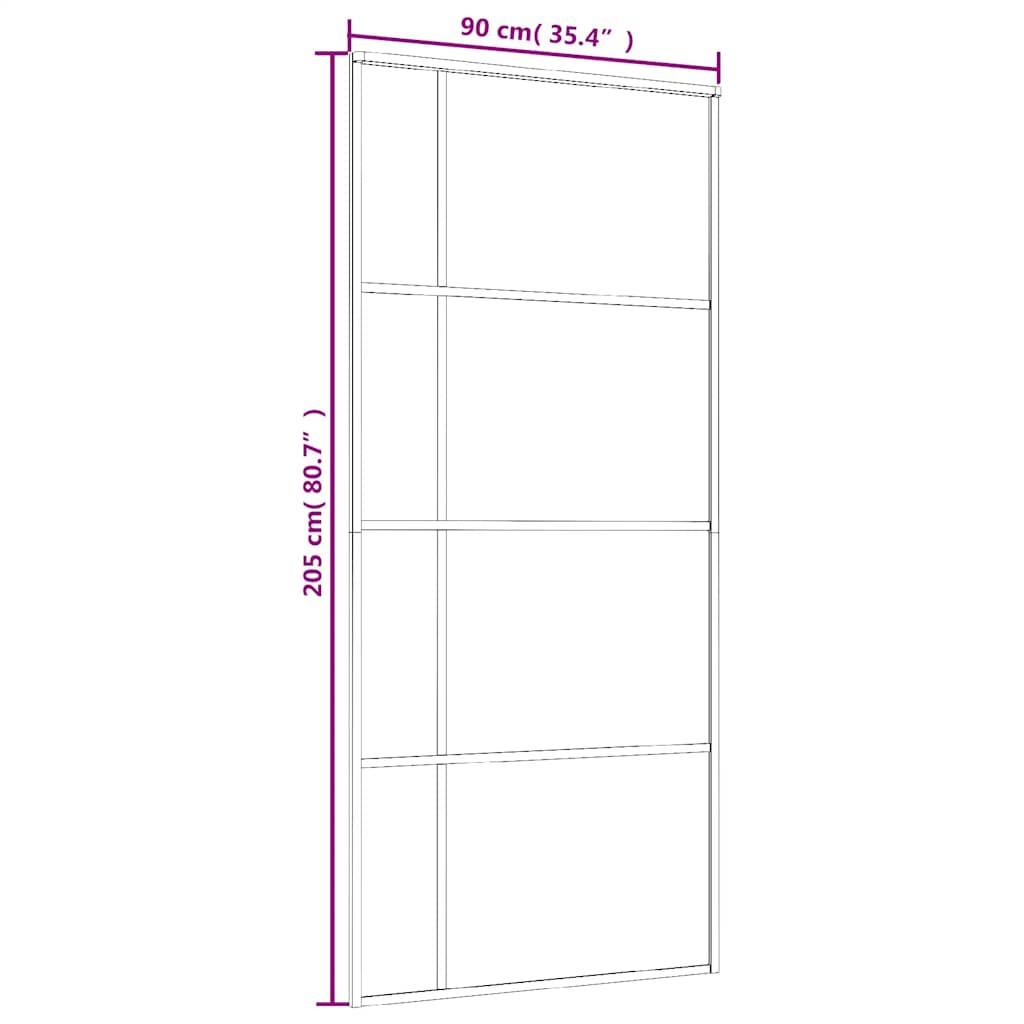 vidaXL Schiebetür ESG-Glas und Aluminium 90x205 cm Weiß
