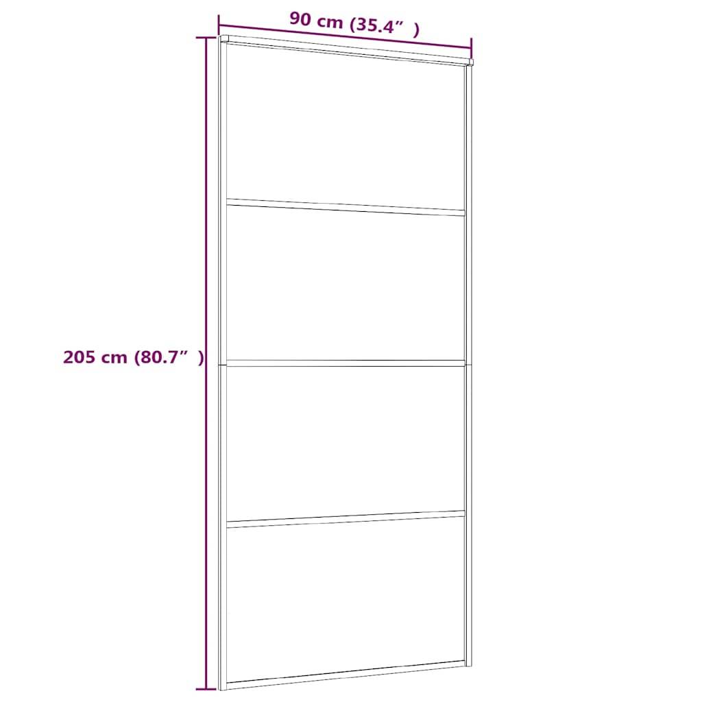 vidaXL Schiebetür ESG-Mattglas und Aluminium 90x205 cm Weiß