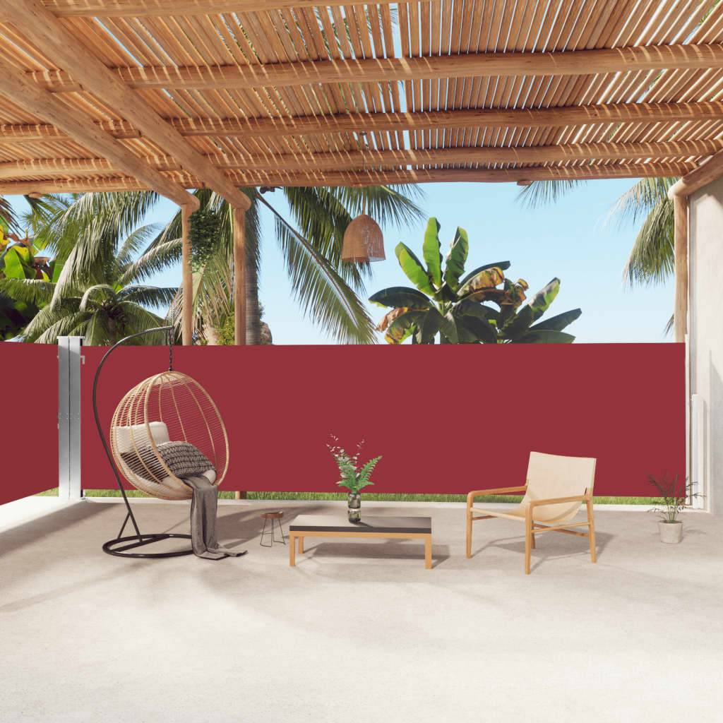 vidaXL Seitenmarkise Ausziehbar Rot 160x1000 cm
