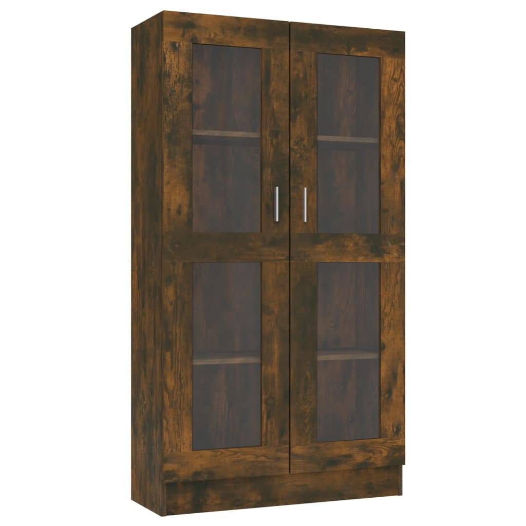 vidaXL Vitrinenschrank Räuchereiche 82,5x30,5x150 cm Holzwerkstoff