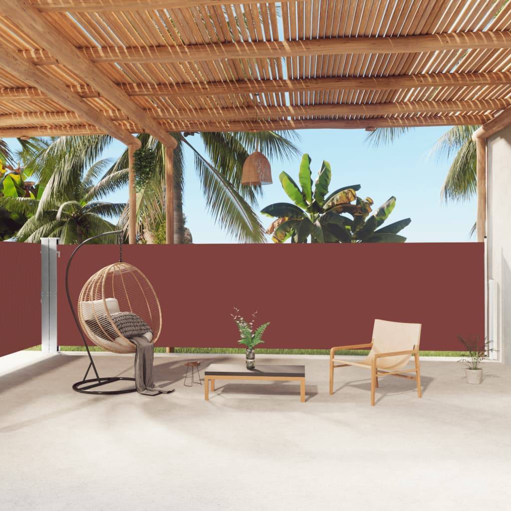 vidaXL Seitenmarkise Ausziehbar Braun 160x1000 cm