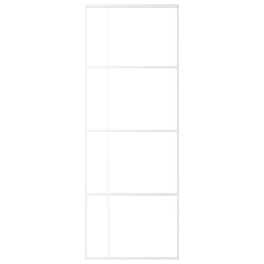 vidaXL Schiebetür ESG-Glas und Aluminium 76x205 cm Weiß