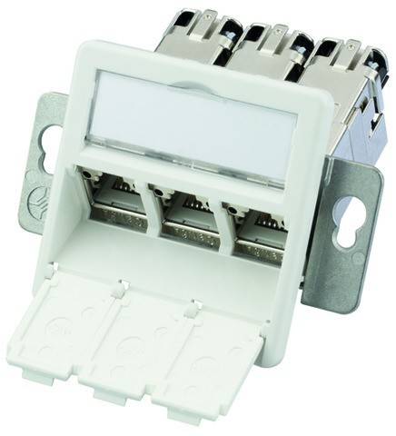 Telegärtner Netzwerkdose Unterputz Einsatz CAT 6a 3 Port Weiß