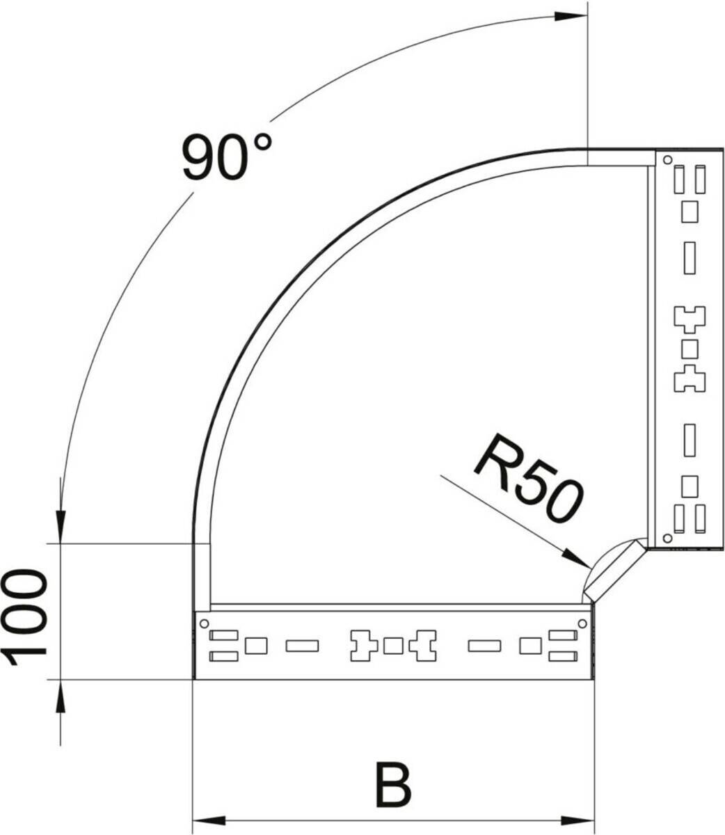 OBO Bettermann 6041136 Bogen (B x H) 300 mm x 60 mm 1 St. Metall