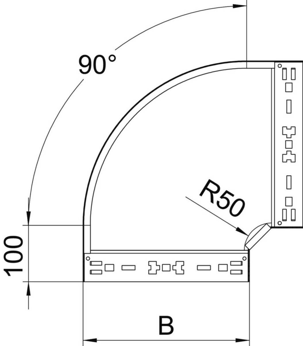 OBO Bettermann 6041136 Bogen (B x H) 300 mm x 60 mm 1 St. Metall