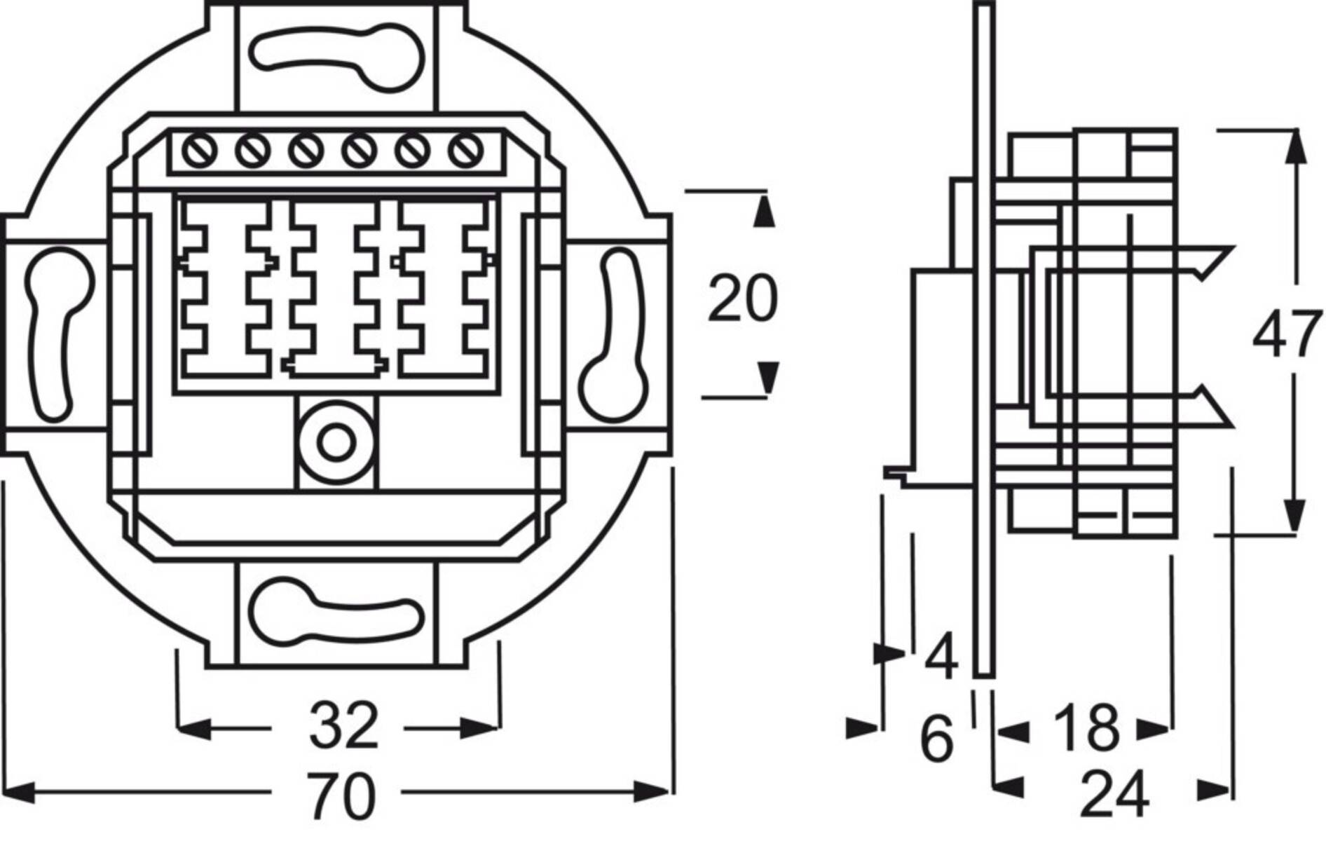 ABB 0243/04 Telefondose Schraubbefestigung Weiß, Reinweiß (RAL 9010)