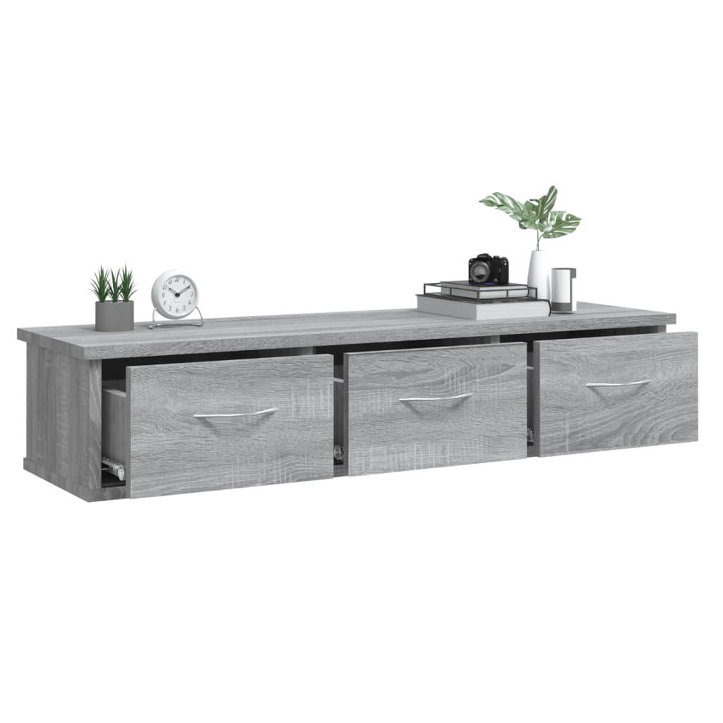 vidaXL Wandschrank Grau Sonoma 88x26x18,5 cm Holzwerkstoff