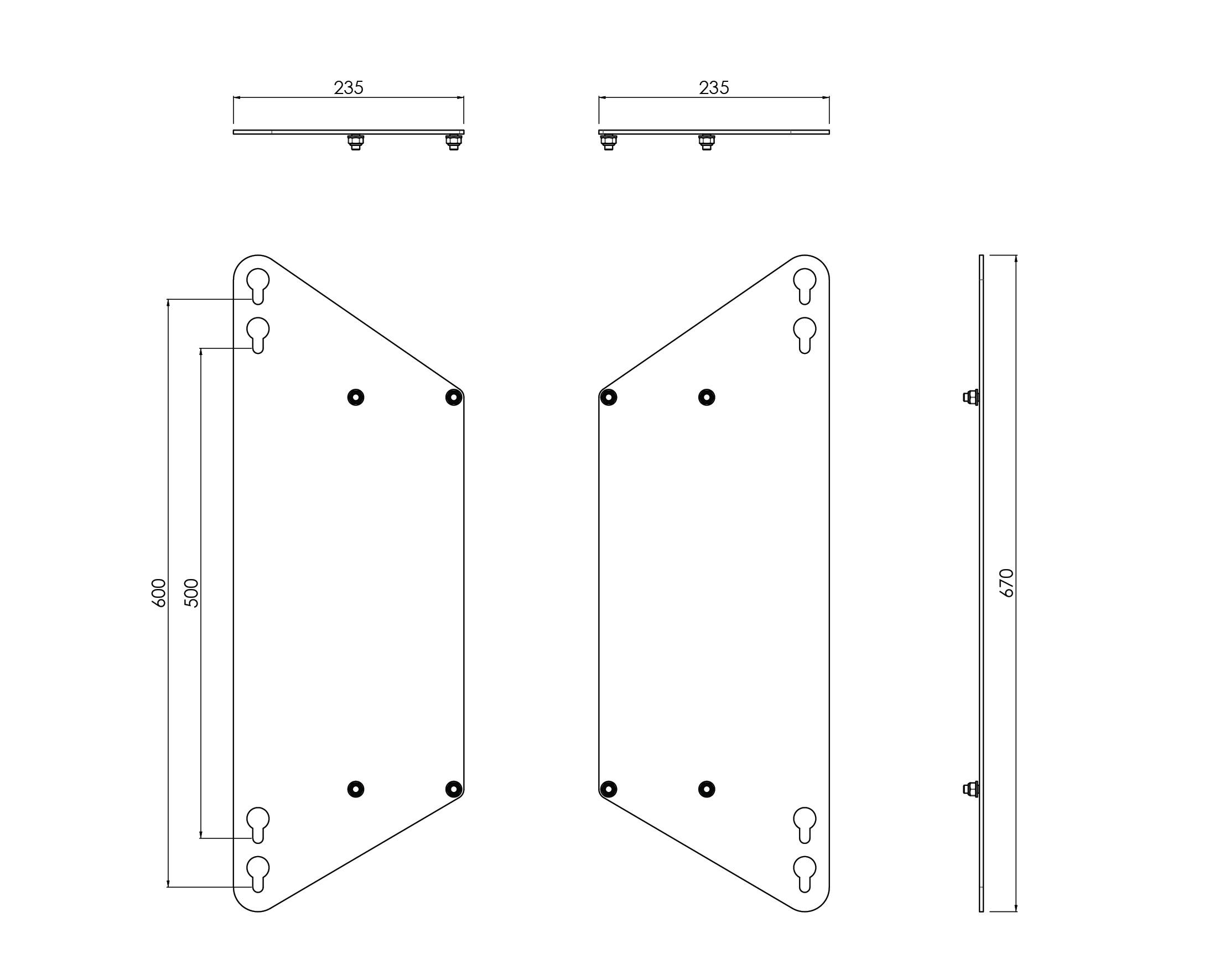 VESA ADAPT SET F/ LIFT SYSTEMS 600X400 TO 800X600 BK