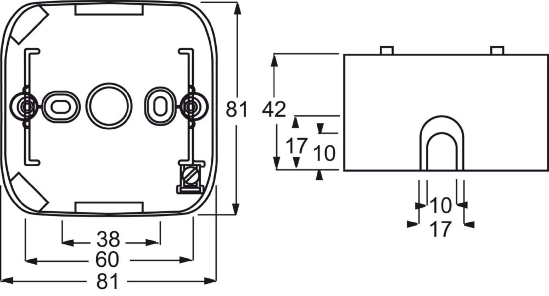 Busch-Jaeger 1fach Aufputzgehäuse Reinweiß (RAL 9010), Weiß 2CKA001799A0295