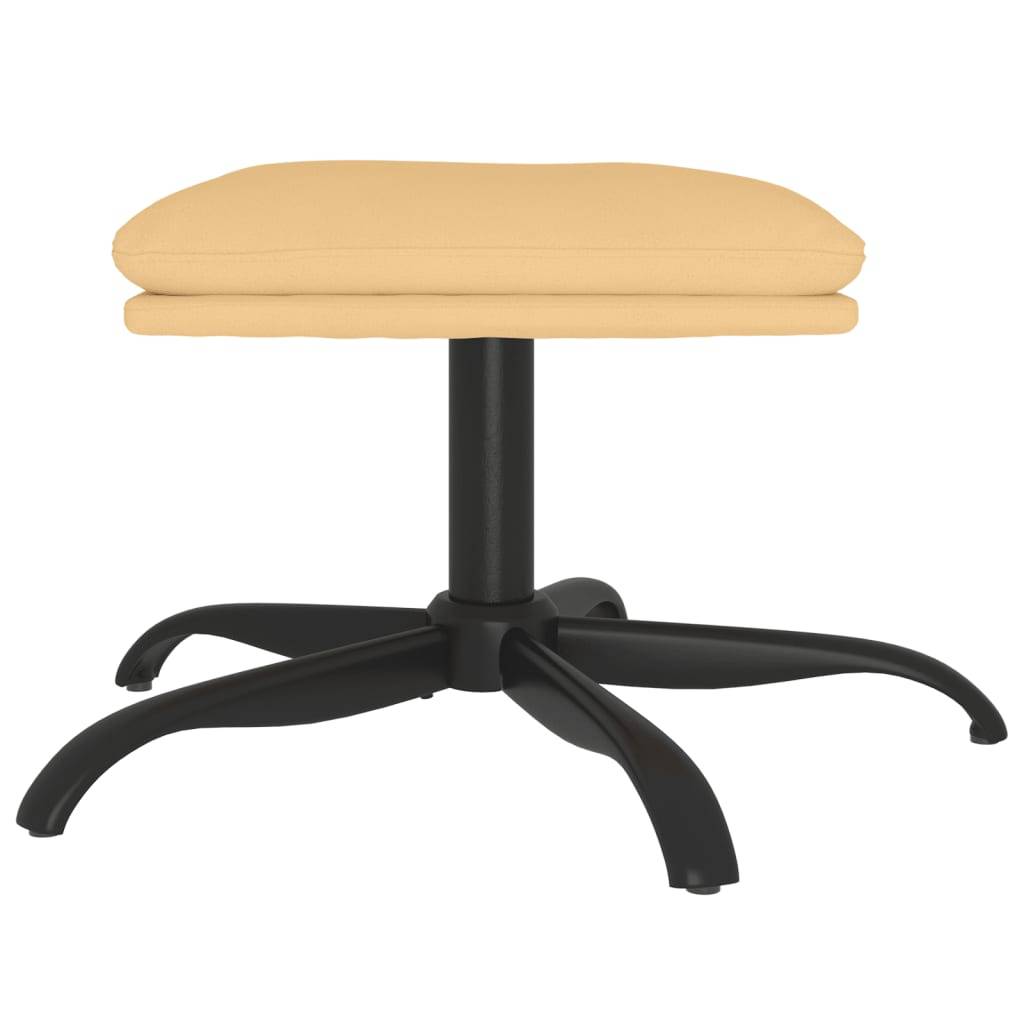 vidaXL Fußhocker Creme 60x60x36 cm Mikrofasergewebe