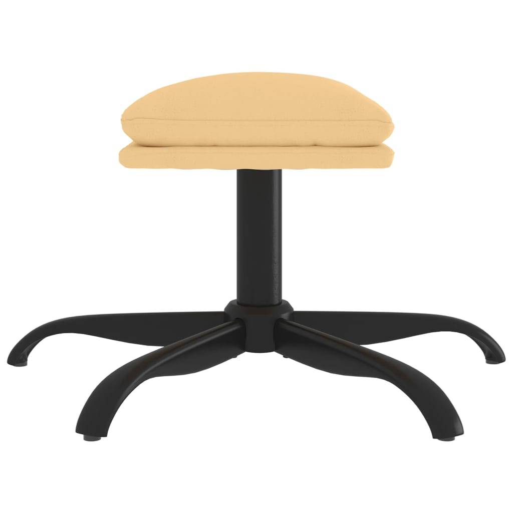 vidaXL Fußhocker Creme 60x60x36 cm Mikrofasergewebe