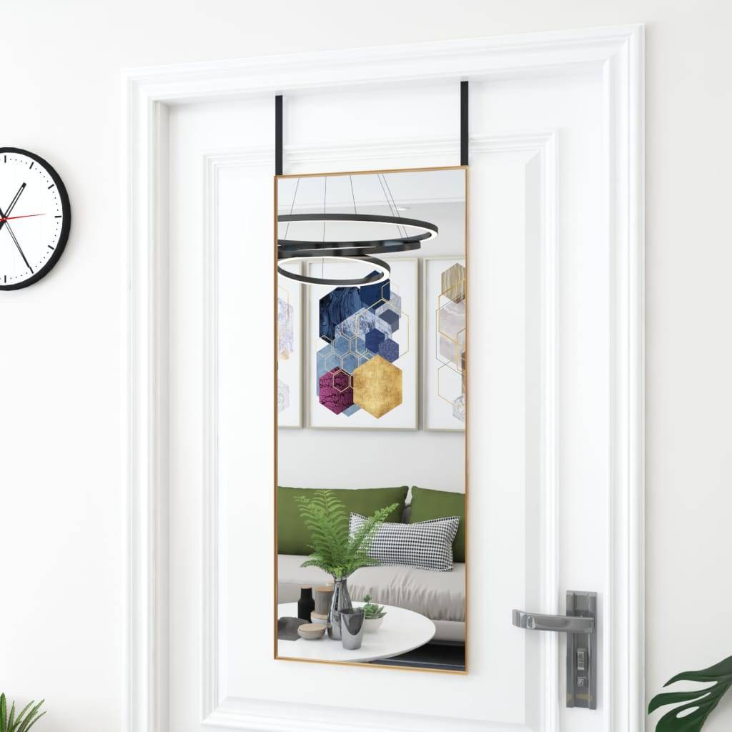 vidaXL Türspiegel Golden 40x100 cm Glas und Aluminium