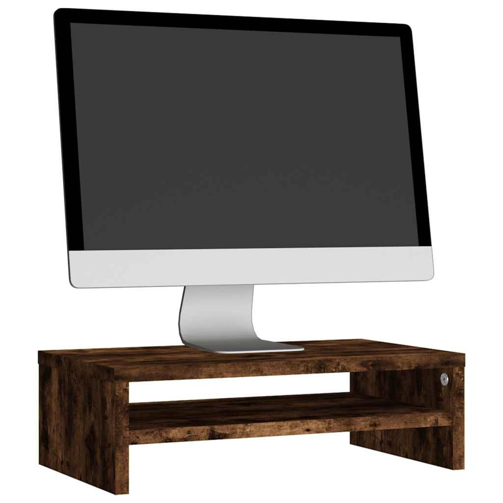 vidaXL Monitorständer Räuchereiche 42x24x13 cm Holzwerkstoff