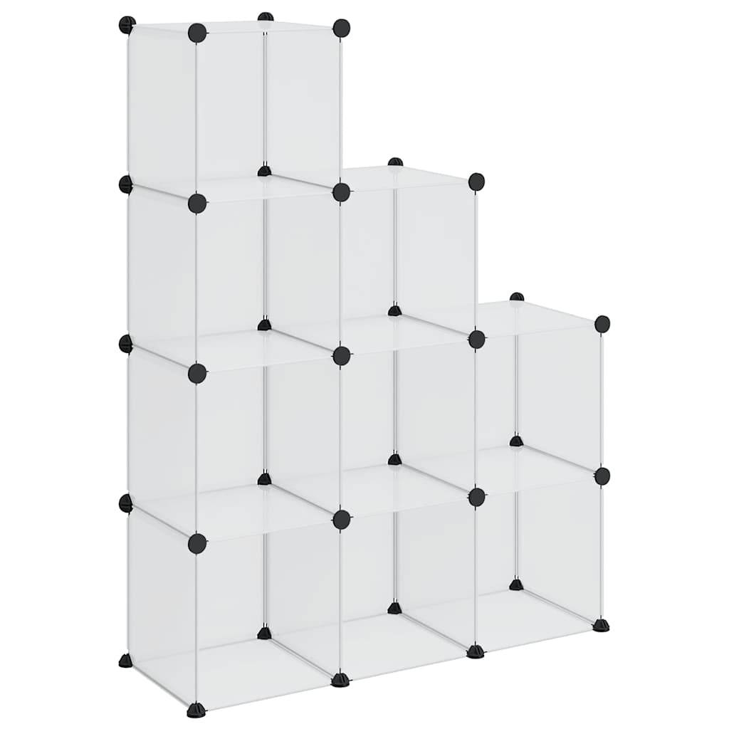 vidaXL Regalsystem mit 9 Würfeln Transparent PP