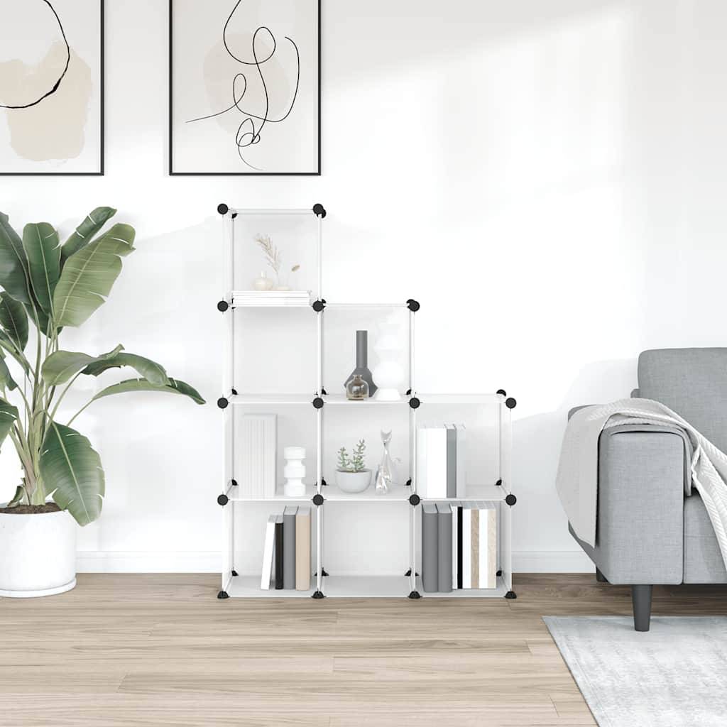 vidaXL Regalsystem mit 9 Würfeln Transparent PP