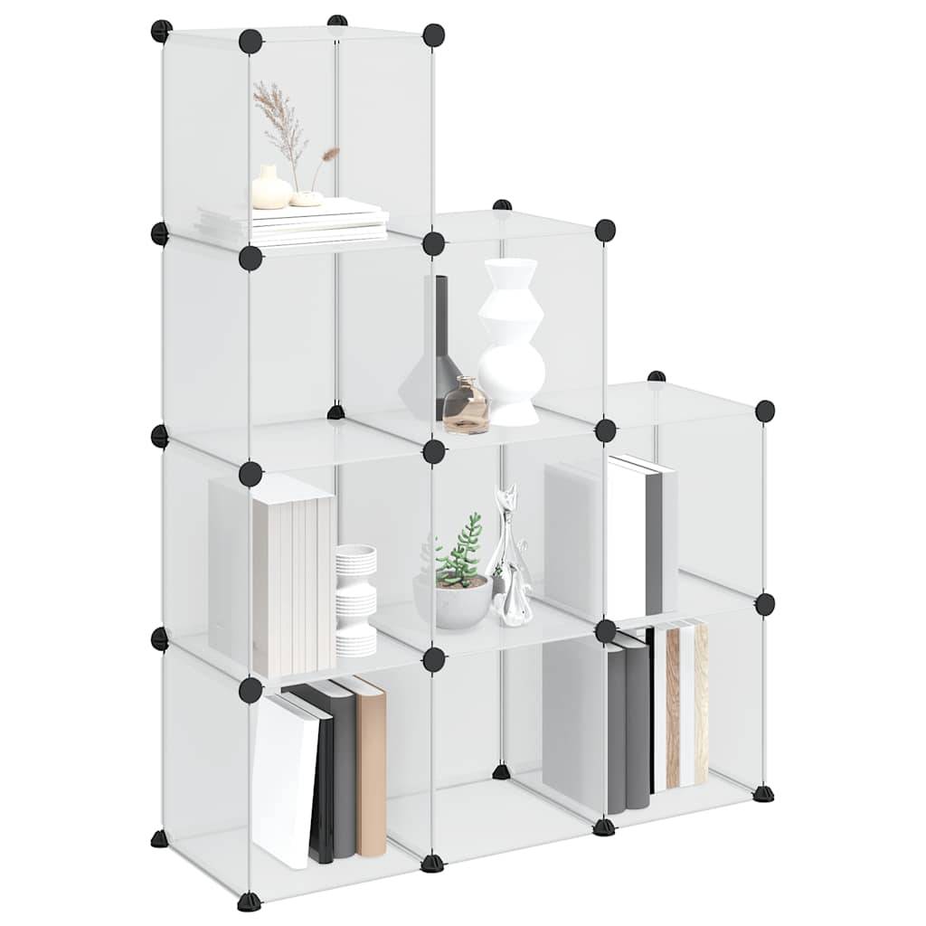 vidaXL Regalsystem mit 9 Würfeln Transparent PP