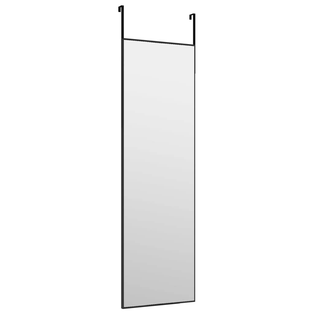 vidaXL Türspiegel Schwarz 30x100 cm Glas und Aluminium