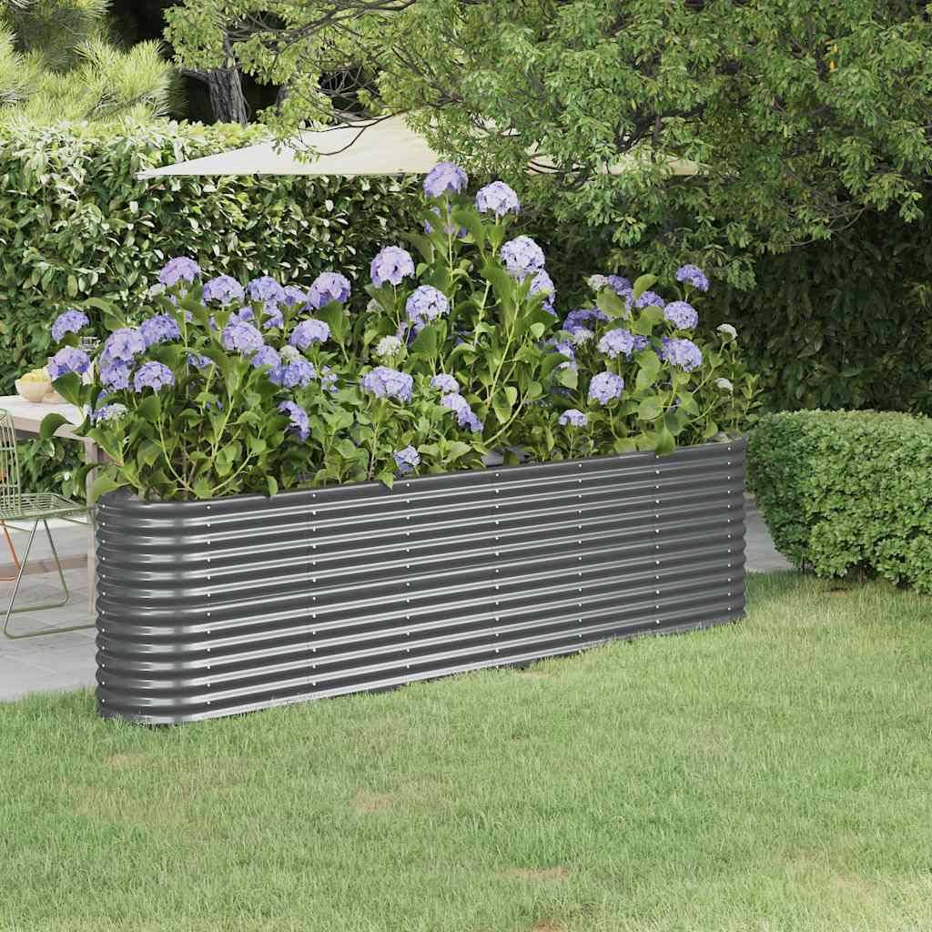 vidaXL Hochbeet Pulverbeschichteter Stahl 260x40x68 cm Anthrazit