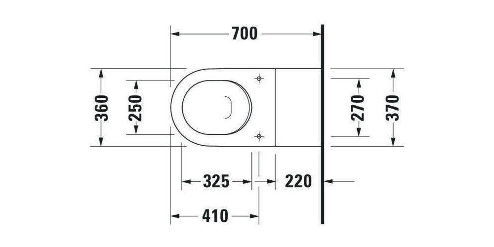 Duravit Wand-WC STARCK 3 VITAL ti 360x700mm barrierefr we