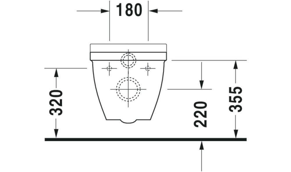 Duravit Wand-WC STARCK 3 VITAL ti 360x700mm barrierefr we