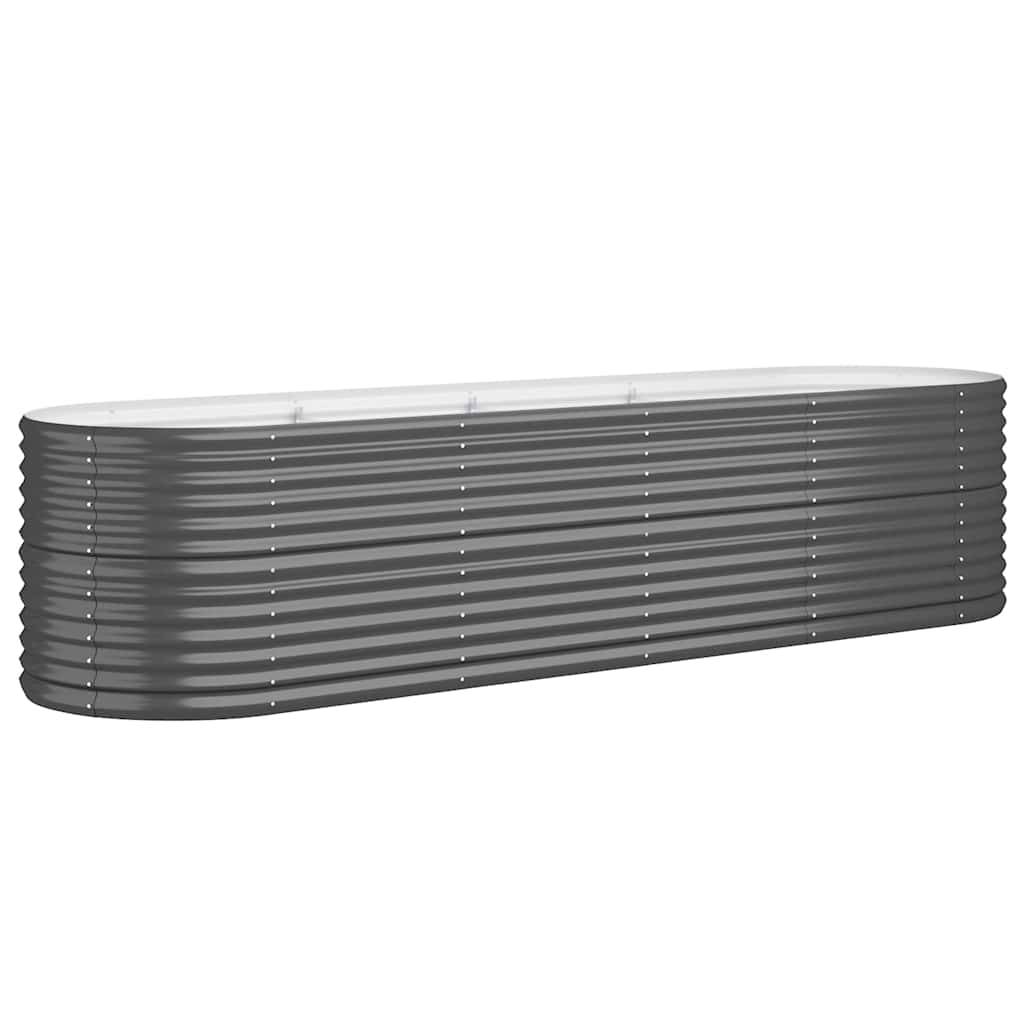 vidaXL Hochbeet Pulverbeschichteter Stahl 296x80x68 cm Anthrazit