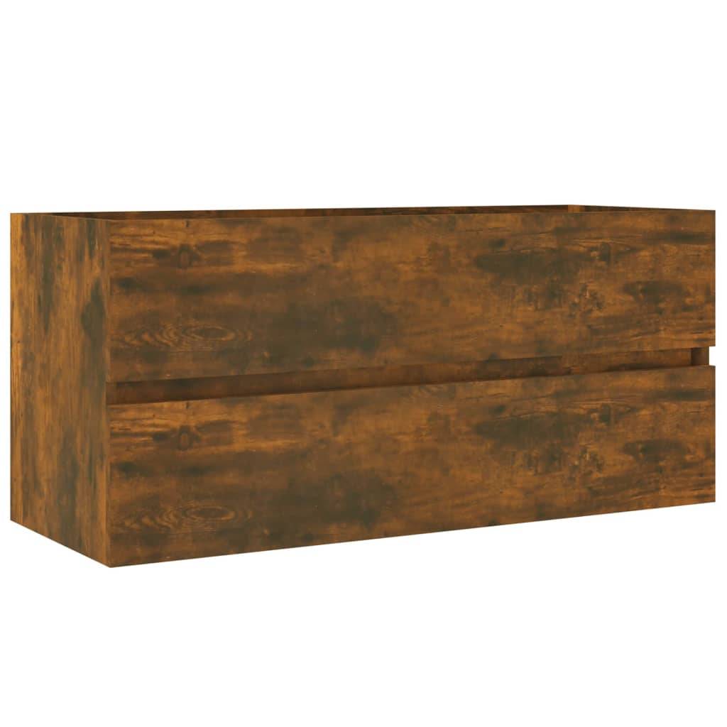 vidaXL Waschbeckenschrank Räuchereiche 100x38,5x45 cm Holzwerkstoff