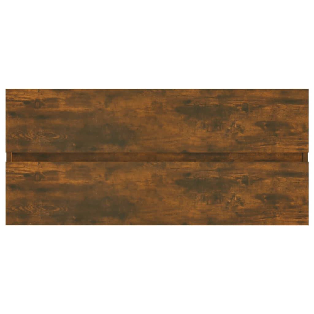 vidaXL Waschbeckenschrank Räuchereiche 100x38,5x45 cm Holzwerkstoff