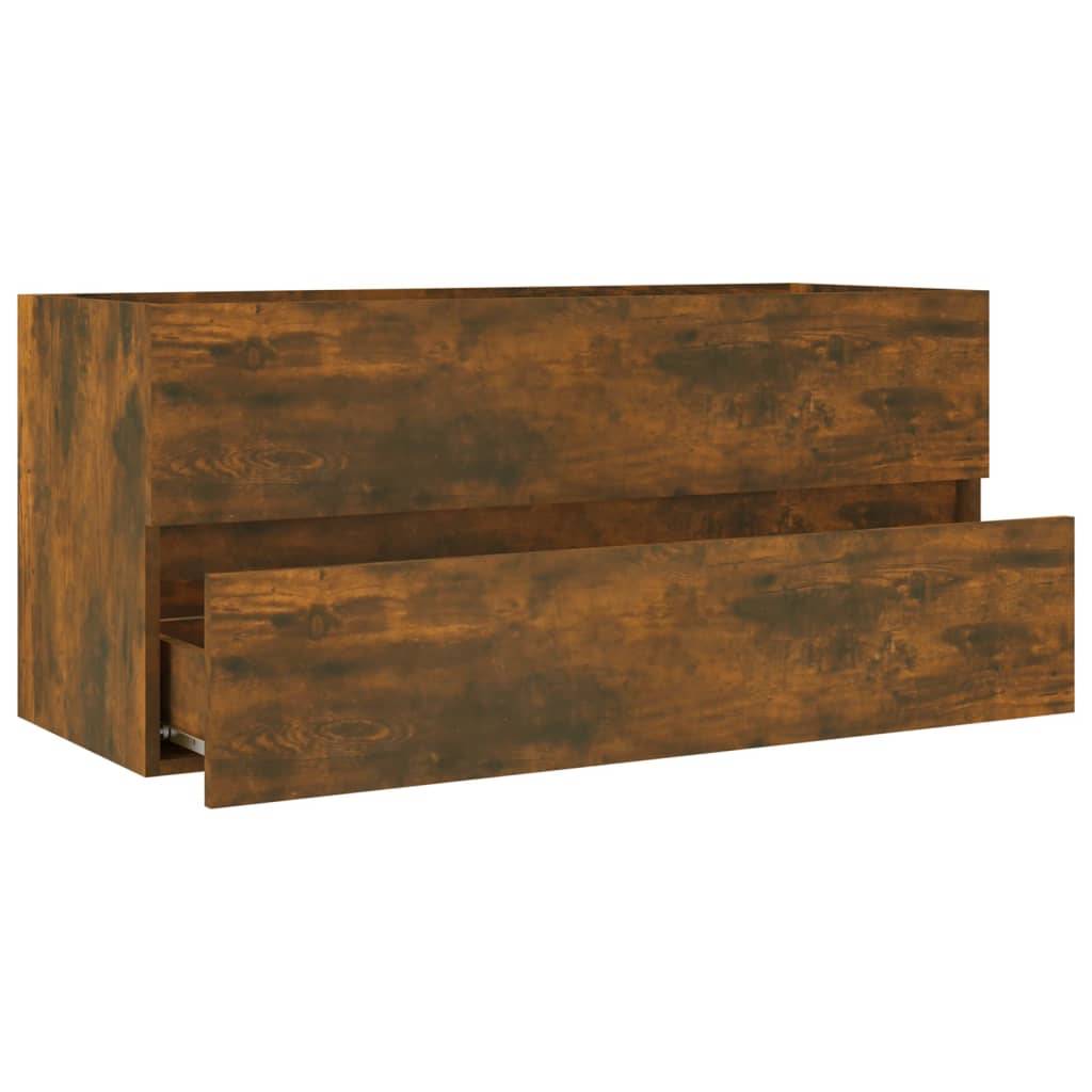 vidaXL Waschbeckenschrank Räuchereiche 100x38,5x45 cm Holzwerkstoff