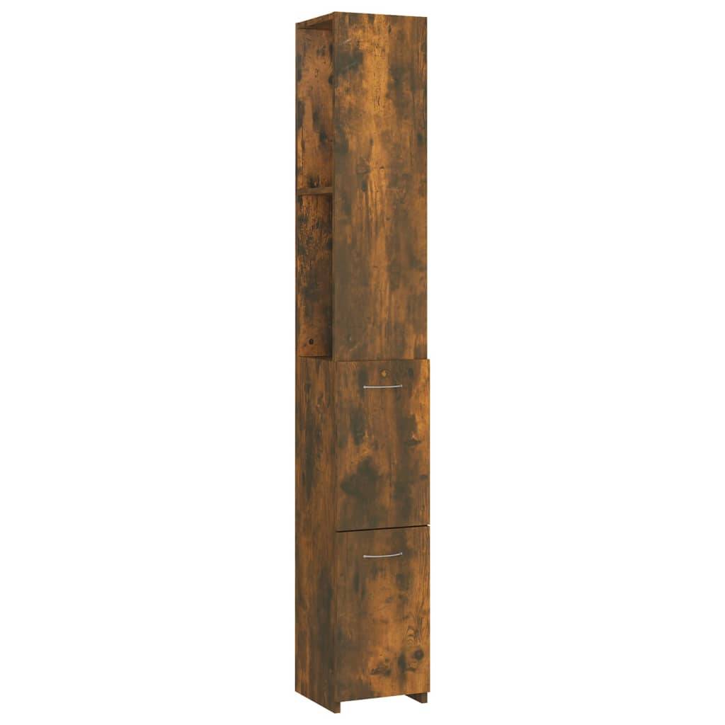 vidaXL Badschrank Räuchereiche 25x26,5x170 cm Holzwerkstoff